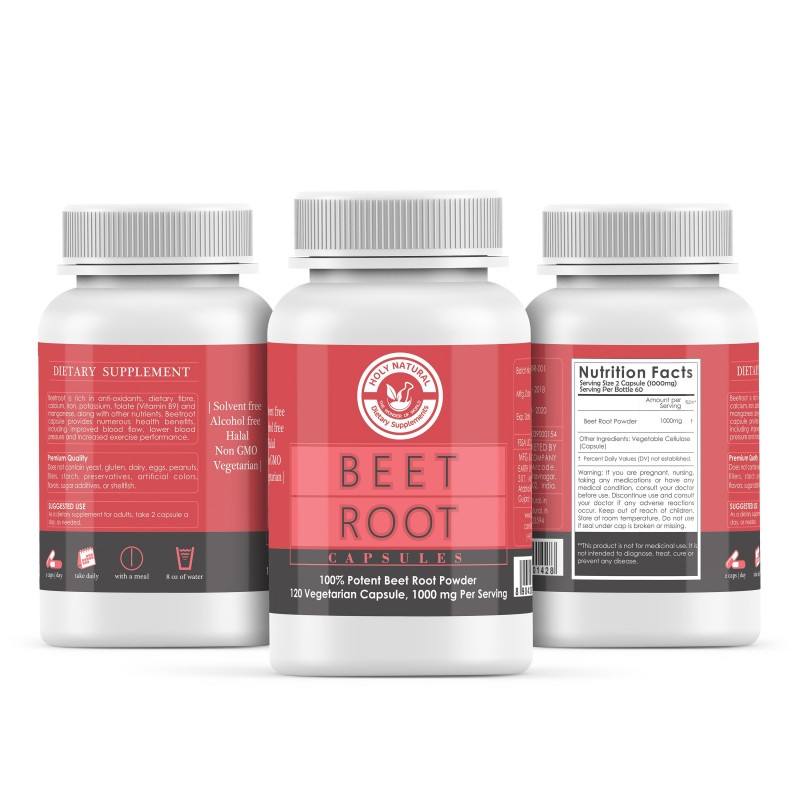 Beetroot Capsule 120 Veggie Capsules Holy Natural