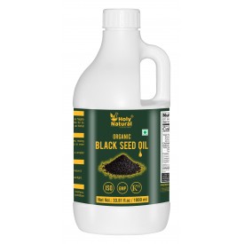 Organic Black Seed/Nigella Sativa/Kalonji Seeds Oil (1000 ML), Virgin Cold-Pressed, 100% Pure & Natural, No GMO, Untreated Black Seed Oil – Source of Thymoquinone & Omega 3,6 & 9