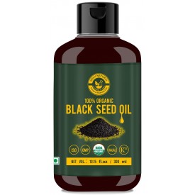 Organic Black Seed/Nigella Sativa/Kalonji Seeds Oil (300 ML) USDA Certified, Virgin Cold-Pressed, 100% Pure & Natural, No GMO, Untreated Black Seed Oil – Source of Thymoquinone & Omega 3,6 & 9
