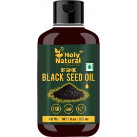 Organic Black Seed/Nigella Sativa/Kalonji Seeds Oil (300 ML), Virgin Cold-Pressed, 100% Pure & Natural, No GMO, Untreated Black Seed Oil – Source of Thymoquinone & Omega 3,6 & 9