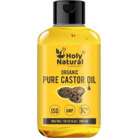 Organic Cold Pressed Castor Oil (300 ML) , Pure, No GMO, NO Heat treatment, Hexane Free Castor Oil - Moisturizing & Healing, For Dry Skin, Hair Growth, Massage, Hair Care, Eyelashes, Lash Growth