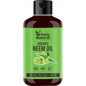 Organic Cold Pressed Neem Oil (300 ML), Pure & Natural, Virgin Cold Pressed Neem Oil – Good for Dry Skin to Moisturize, Healthy Scalp Condition, Dandruff Free Hair