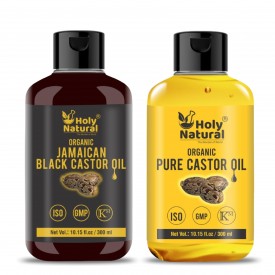 Organic Jamaican Black castor oil and Organic Castor Oil | Combo Pack | 300-300ml 