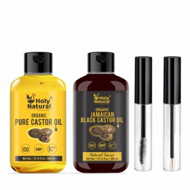 Organic Jamaican Black castor oil and Organic Castor Oil | Combo Pack | 300-300ml 