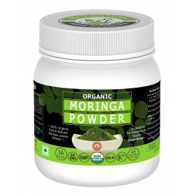 Organic Moringa Leaves Powder, USDA Certified I 100% Pure & Natural, Have Excellent Source of Many Vitamins and Mineral I RAW, GREENISH LIKE LEAVES, NO PRESERVATIVE, NON GMO