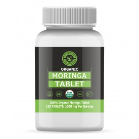 Organic Moringa Tablet – 1000mg Per Serving, 120 Tablet, USDA Certified, 100% Pure and Natural I Dietary Supplement I Source Of Vitamins, Minerals & Proteins