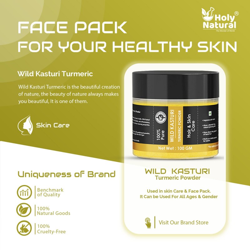Pure Wild Kasturi Turmeric Powder For Skin Face Holy Natural